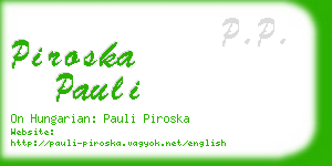 piroska pauli business card